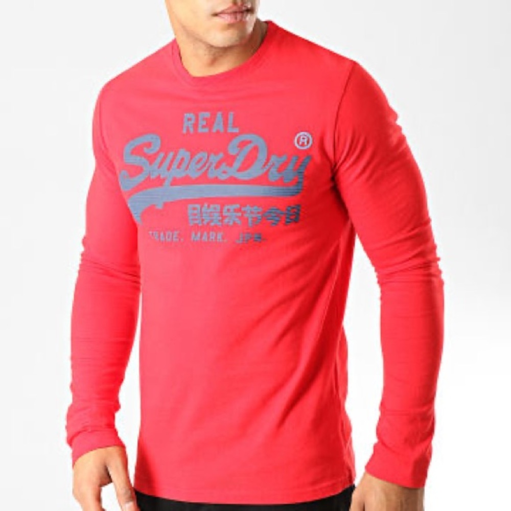 Superdry Vintage Logo 1st Duo long-sleeved t-shirt in red men’s size medium